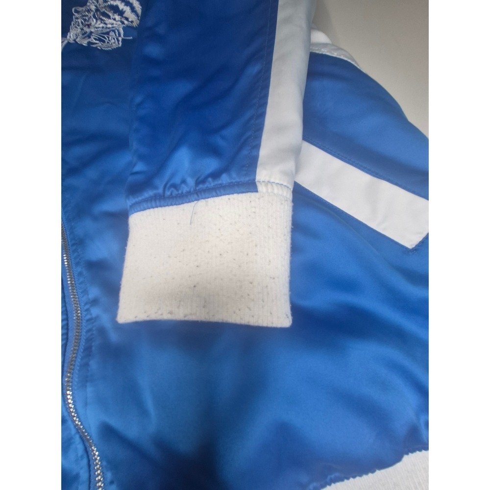 Jaywalker‎ Mens Blue Satin Tiger Embroidered Bomber Jacket Varsity Zip Up Size M - Picture 3 of 16